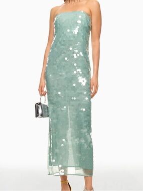 STAUD | Dresses | Staud Casey Sequin Column Dress In Bronze Brown | Poshmark